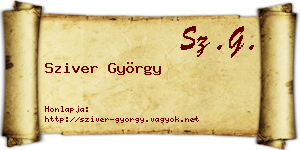 Sziver György névjegykártya