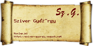 Sziver György névjegykártya