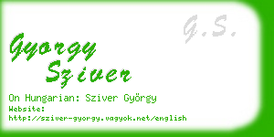 gyorgy sziver business card